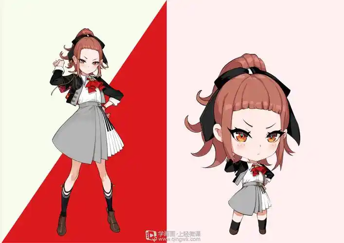 正常体型人设与q版之间的转化