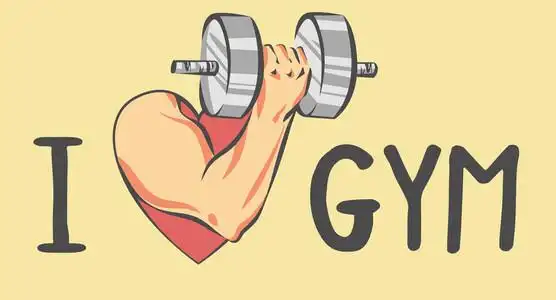 我爱健身我爱健身房的插图.锻炼和健身运动的旗帜.