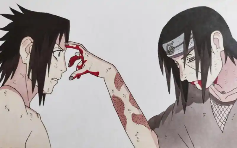 手绘临摹宇智波鼬佐助