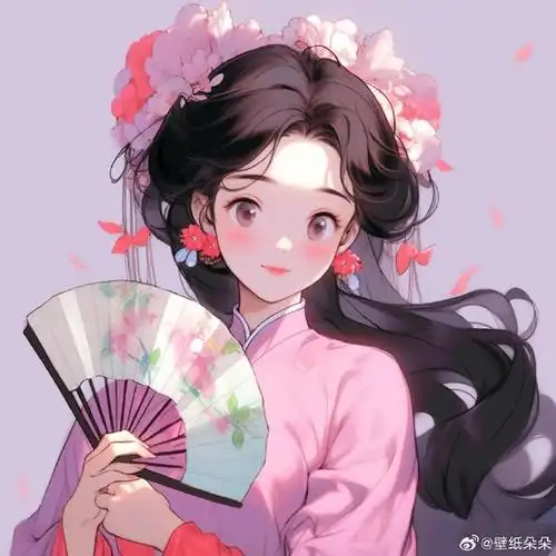 粉色系古风少女头像