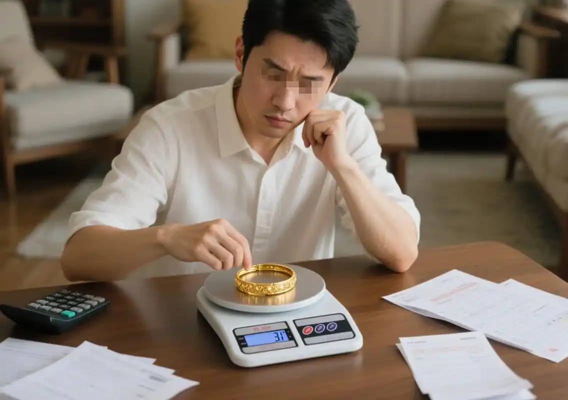 男子花43万打金手镯,称重发现多3克,找专家鉴定:这可比金子值钱