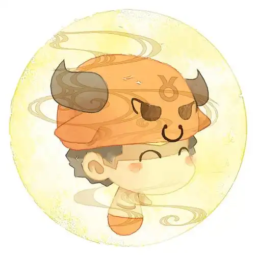 脸朝右的金牛座男生圆头像