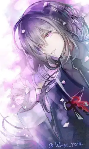 喰藤四郎妖孽美男紫发温柔微笑二次元长发少年刀剑乱舞