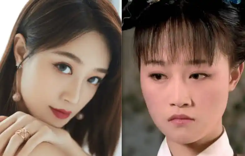 跟现在的照片,两者一对比,不难发现以前的蓝盈莹嘴角向下,颇有苦相,但