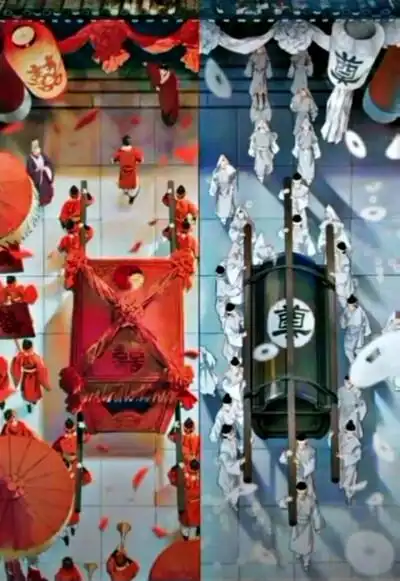 红衣进,白衣出.坐着进,躺着出.