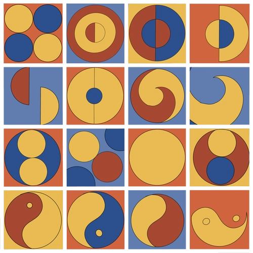 课题设计做的一组关于太极拳的一组插画 主要是将太极拳的图案分解