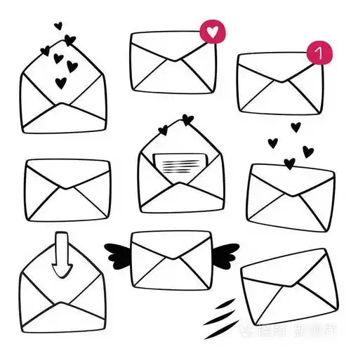 手绘信封集.矢量邮件收集插画-正版商用图片17la3l-摄图新视界