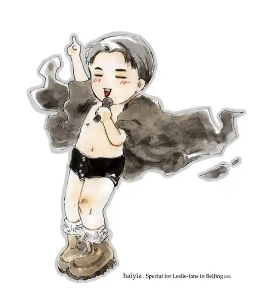 一张貌似张国荣的图片 像是卡通的.