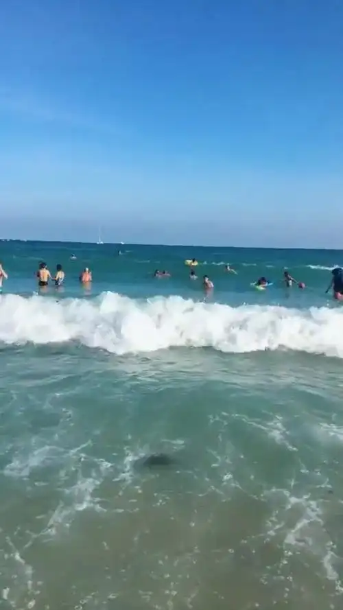 三亚大东海游泳实拍,太美了!