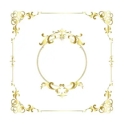 简约花纹边框欧式边框矩形金色边框素材