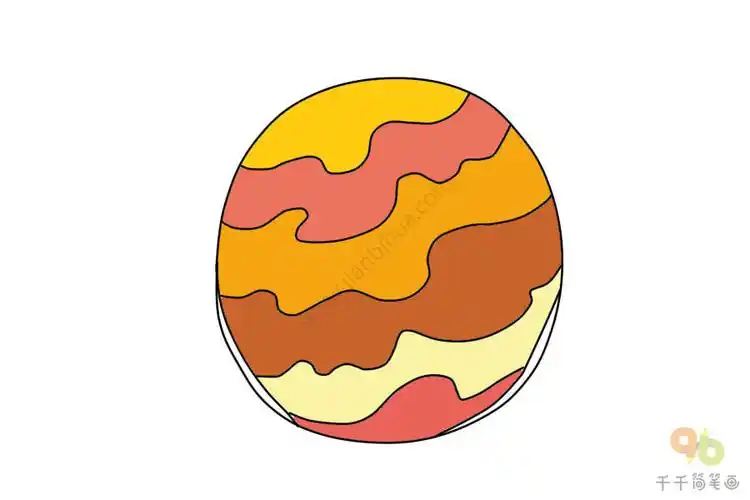 五彩斑斓的星球简笔画