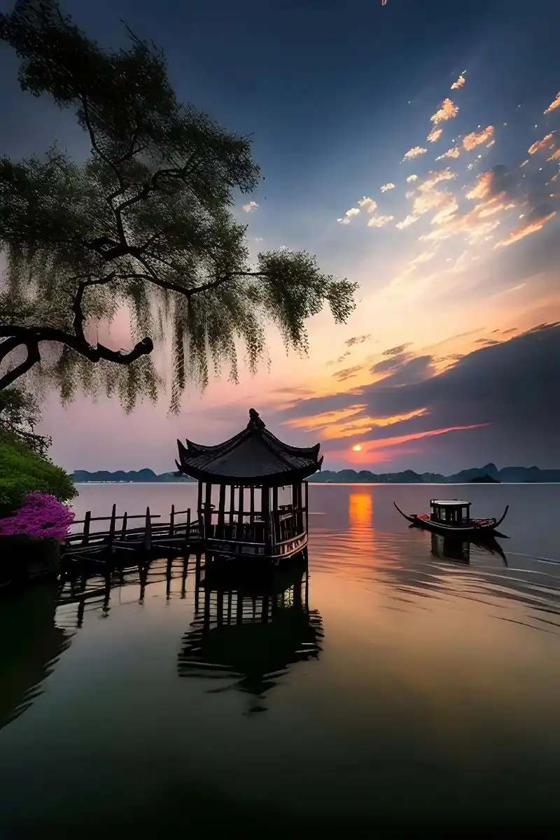 西湖美景(四)西湖水峰峦雄伟,虽没有大海波澜壮阔,也没有桂林 - 抖音