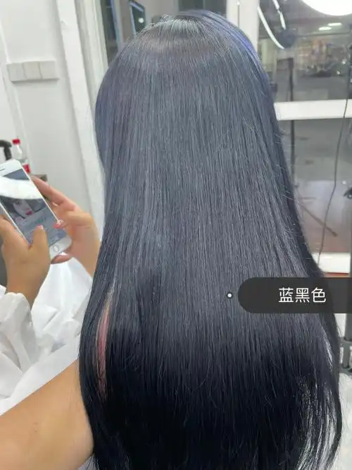 发色分享不用漂超自然蓝黑色