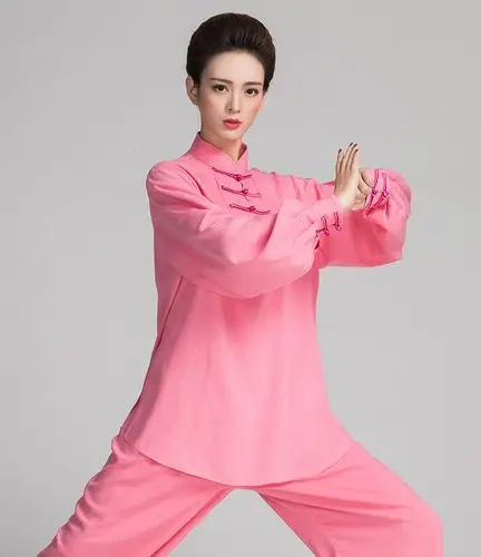 古韵中华亚麻棉长袖晨练服套衫春秋中老年太极练功服女