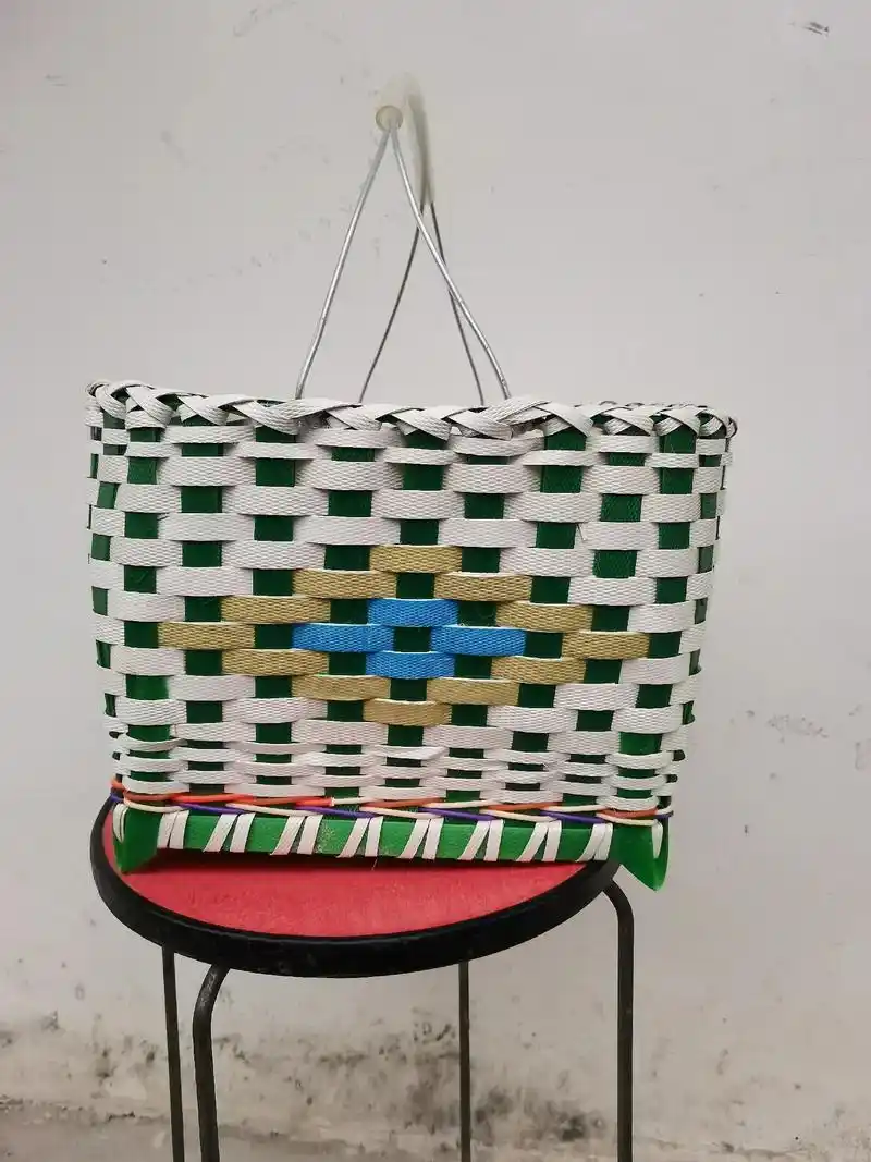 编篮子,变废为宝##废品变宝手工制作  - 抖音