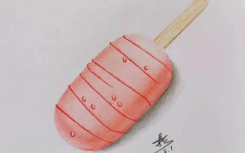 彩铅手绘 雪糕冰棒冰棍