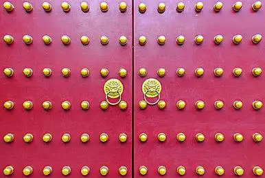 大红的门_故宫的门_门钉_庄严_皇家大门_宫殿大门_图片大全—全景创意