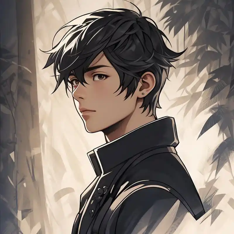 二次元高冷男神侧脸头像 90