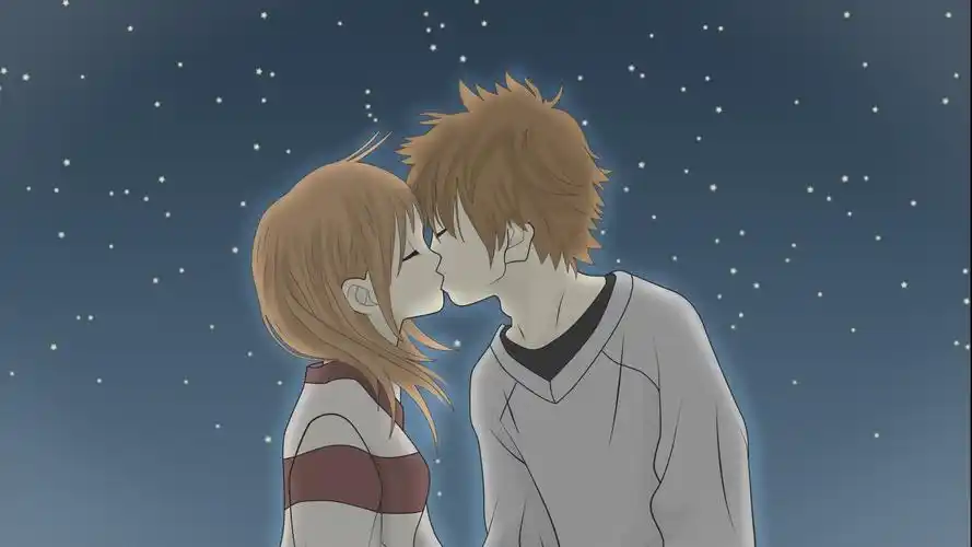 浪漫情侣亲吻动漫图片2高清壁纸下载