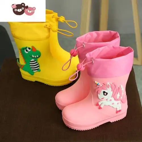 绿彩虹光女童雨鞋防滑幼儿园小童宝宝小孩防水女款儿童雨靴小学生女孩