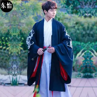 东怡 汉服男 古风 学生 中国风男套装传统刺绣青年公子剑客两件套