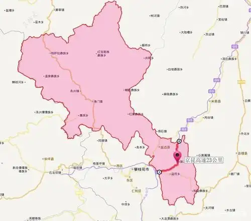 盐边县高速公路分布图