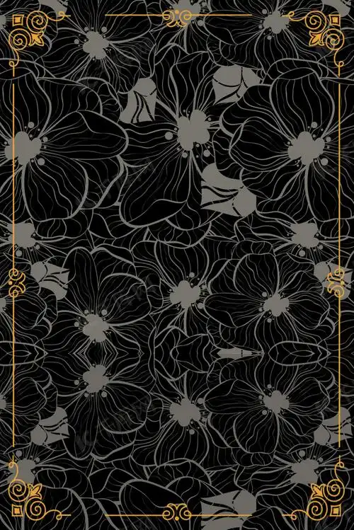 黑色花纹简约h5