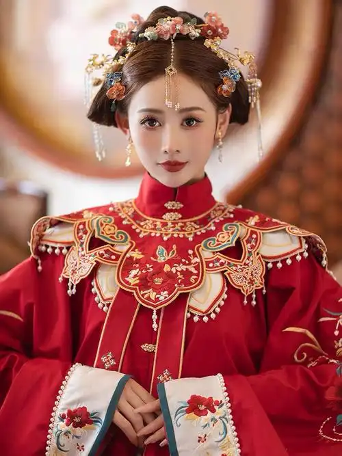 平常都留刘海,出阁那天,不管怎么选发型,我的大额头始终要暴露出来