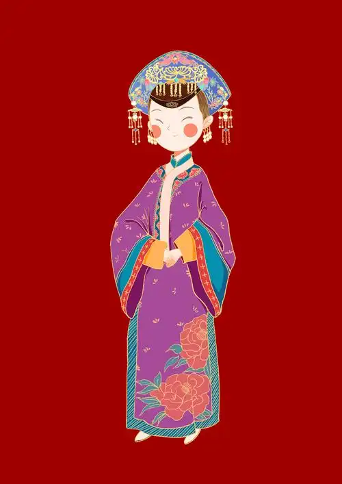 口红包装 宫廷人物插图绘制