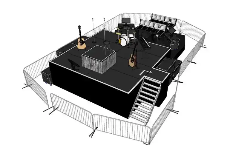 现代舞台草图大师模型,舞台su模型下载