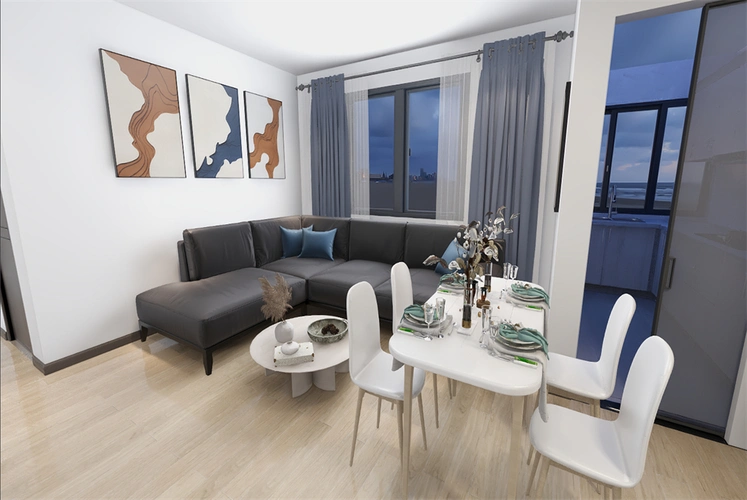 虹口三兴苑50平现代简约风格二房装修效果图