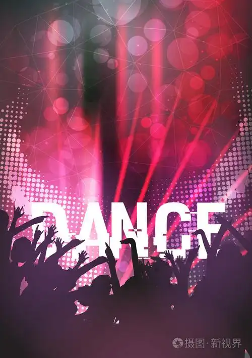 舞蹈晚会海报背景模板-矢量图