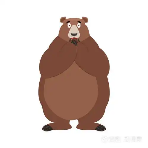 熊吓坏了omg动物哦我的上帝表情受惊的灰熊vec