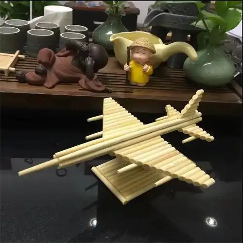 一次性筷子飞机模型成品纯手工diy制作摆件筷子材料包手工作业