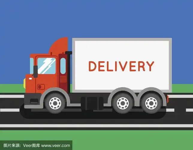 装集装箱的货车.吨卡车矢量插图.