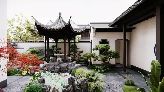 园林庭院室内庭院设计实景图