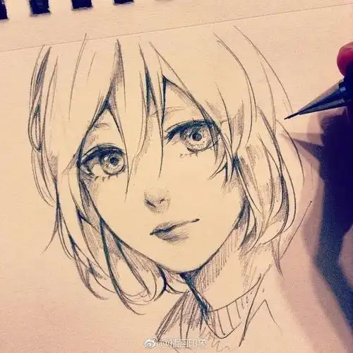 一组很好看的女孩头像手绘线稿收藏