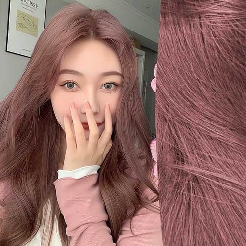 粉棕色染发剂膏2021流行色显白橘粉色植物纯自己在家染头发女夏季