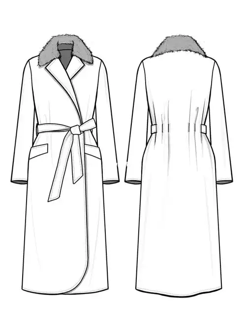 服装款式图大衣款式图