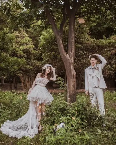 雨丝清新日系文艺感ins风婚纱照