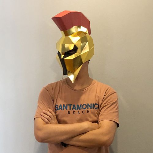 lol潘森斯巴达克斯纸模头套创意手工diy面具舞台演出表演道具cos