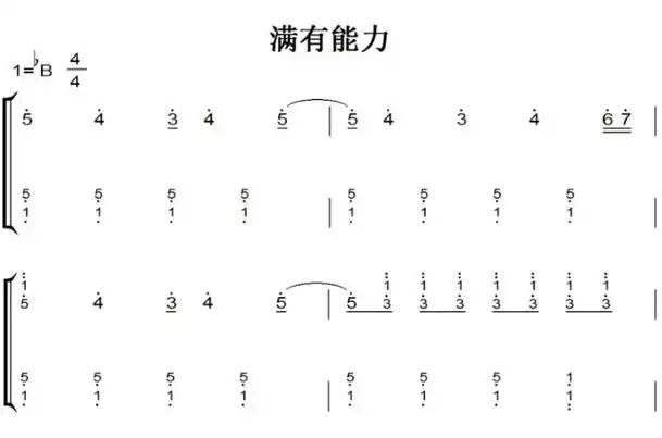 满有能力 原版 诗歌 基督教 教会 钢琴双手简谱 简五谱 正谱_乐谱网