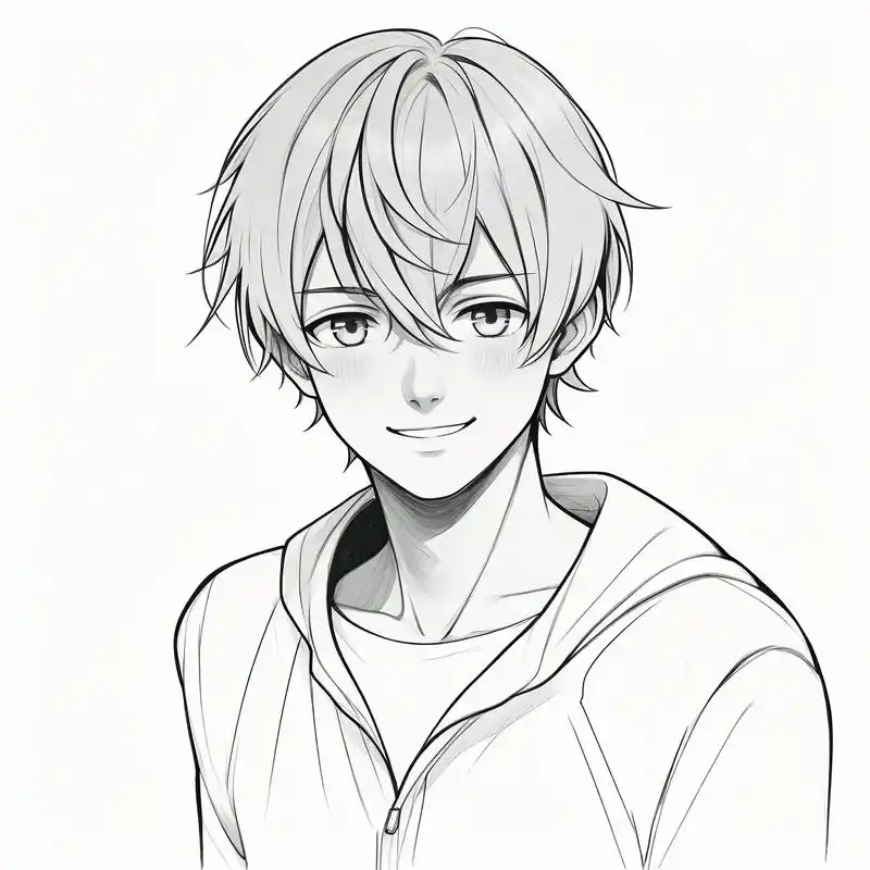 96 酷炫男生黑白素描头像 90