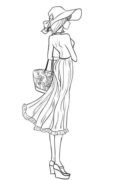 女孩简笔画背影美女背影简笔画美女怎么画好看动漫背影头发简笔画集简