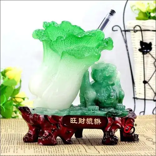 供应招财金蟾旺宅貔貅玉白菜摆件笔筒学业旺财迁居搬家礼品