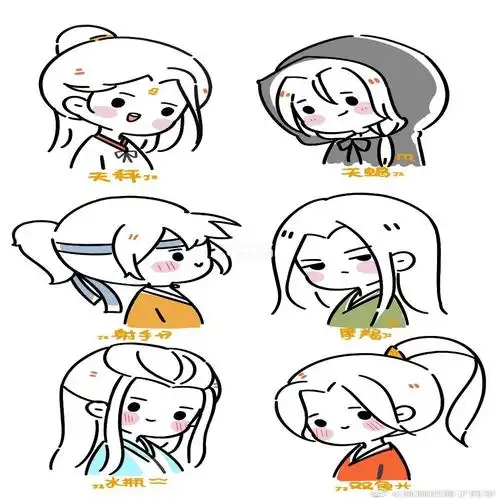 古风十二星座简笔画来了_简笔画_古风_绿植_画画_我家的绿植_文化