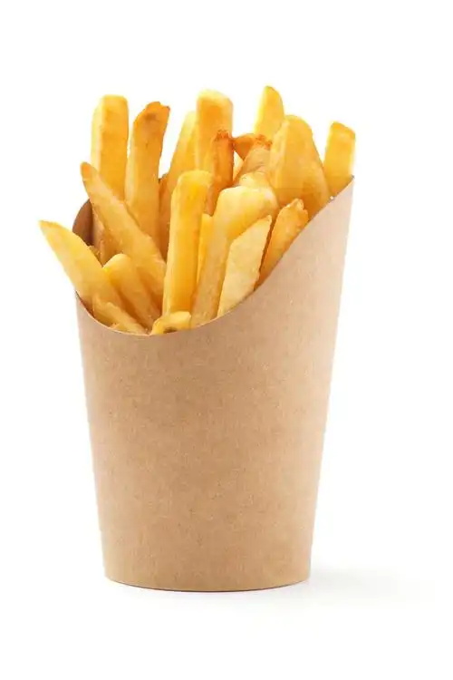 炸薯条和番茄酱图片-黑餐桌上的新炸的炸薯条和番茄酱素材-高清图片