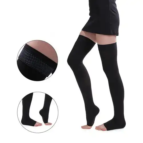 静脉曲张弹力袜 长筒露趾袜 治疗型小腿医疗防筋脉护款长筒袜子