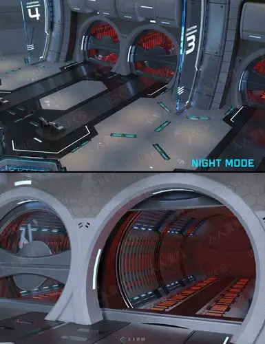 太空飞船实验室科幻场景3d模型合集