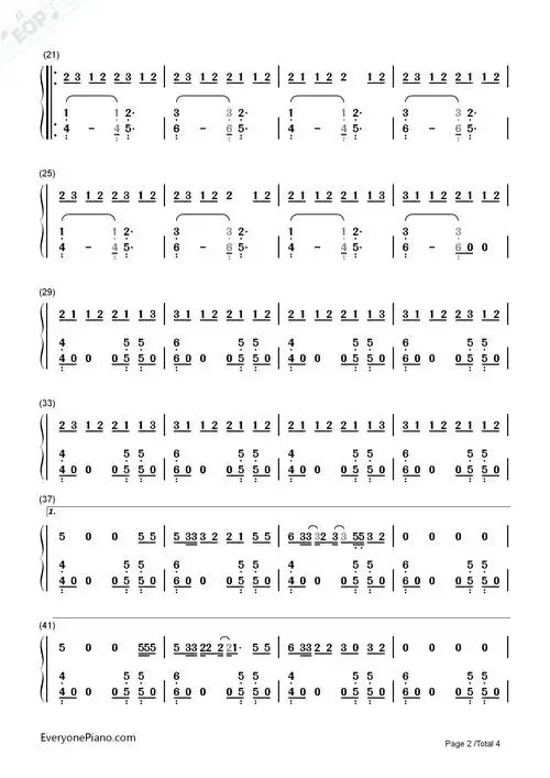 closer-the chainsmokers双手简谱预览2